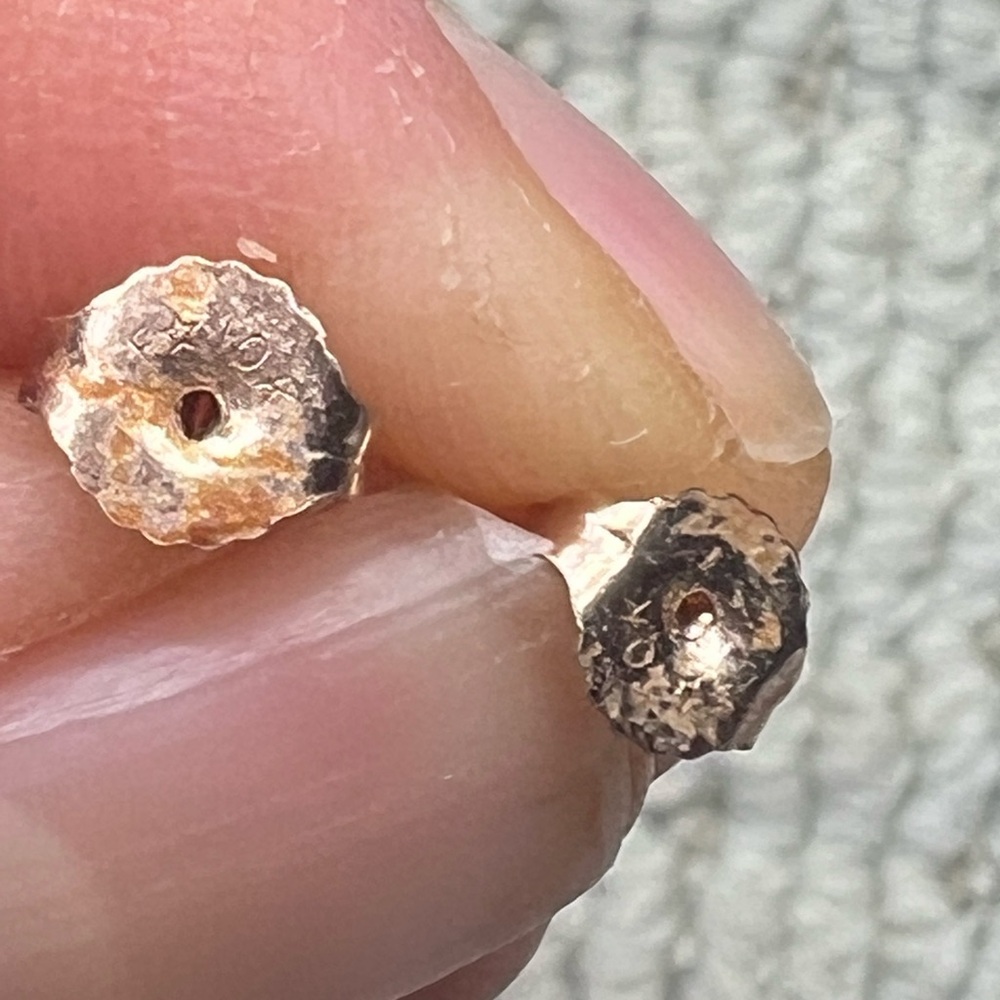 🔴🆑Authentic 10K Real Gold and Mystic Stone Stud Earrings🆑🔴 - Picture 7 of 9